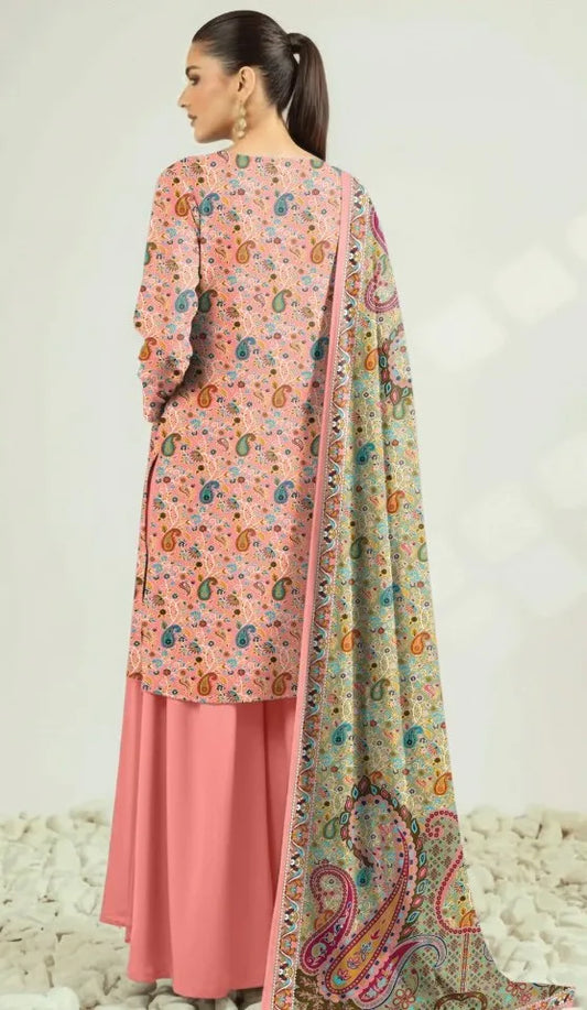 3 Pcs Women's Unstitched Printed Suit
