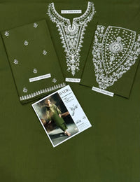 Green Embroidered 2-Piece Women's Lawn Suit for Weddings Eid