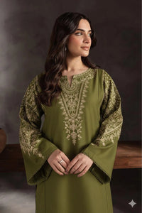 Green Embroidered 2-Piece Women's Lawn Suit for Weddings Eid