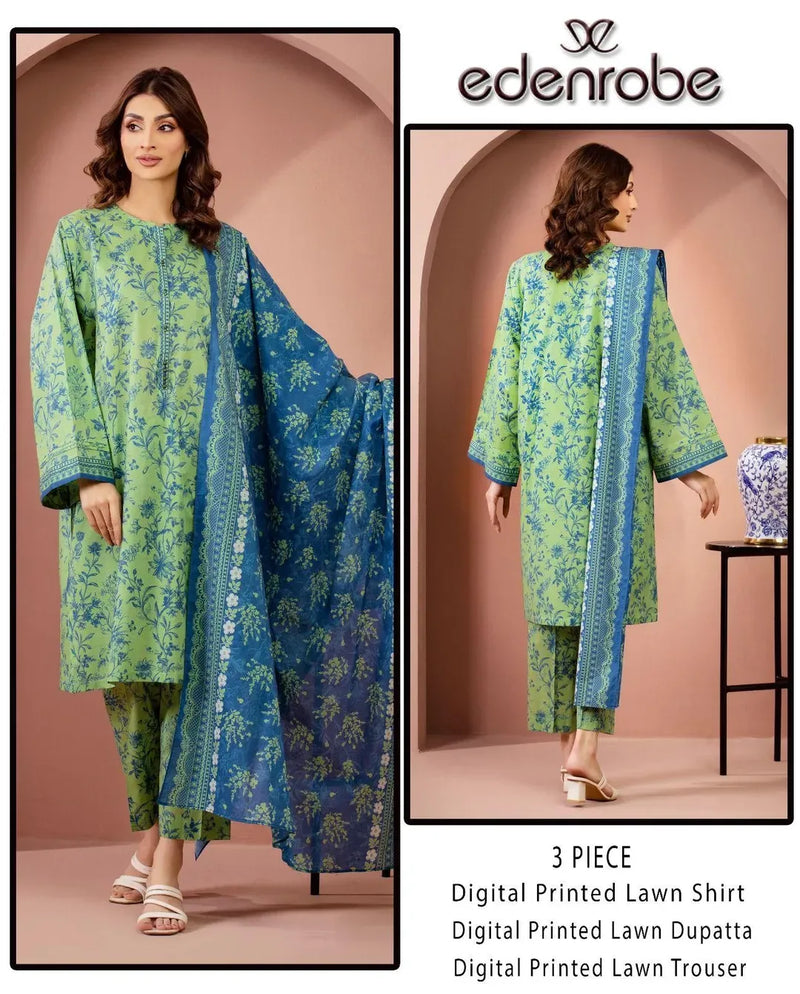 Green Digital Print Lawn 3-Piece Set 5.0 By Edenrode.