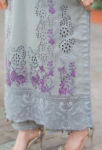 Mushq Embroidered Lawn Suit Grey with Chikenkari Dupatta