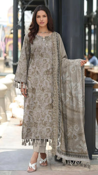 Off White Embroidered Lawn 3Pcs Set