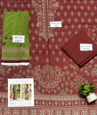 3 Pcs Women's Unstitched Printed Suit