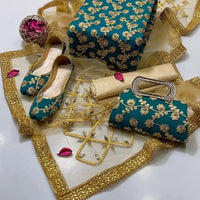 3 Pcs Women's Unstitched Embroidered Suit