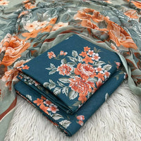 Green Printed Lawn 3Pcs Suit for Women